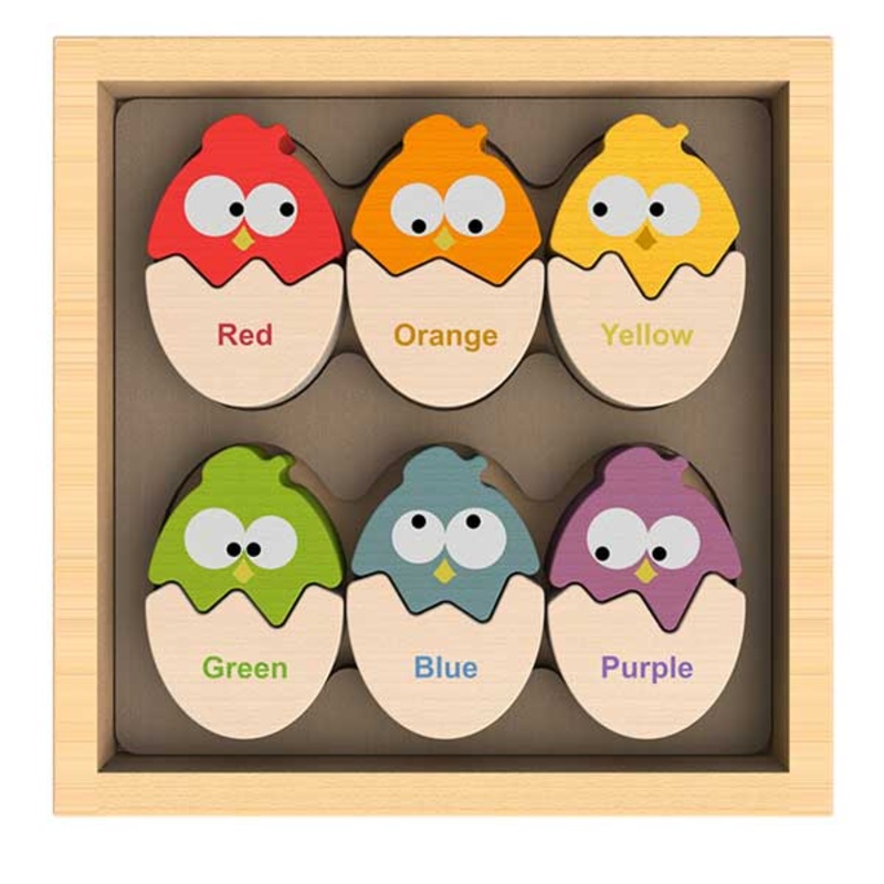Colors ‘N Eggs Wooden Puzzle English/Spanish by Begin Again