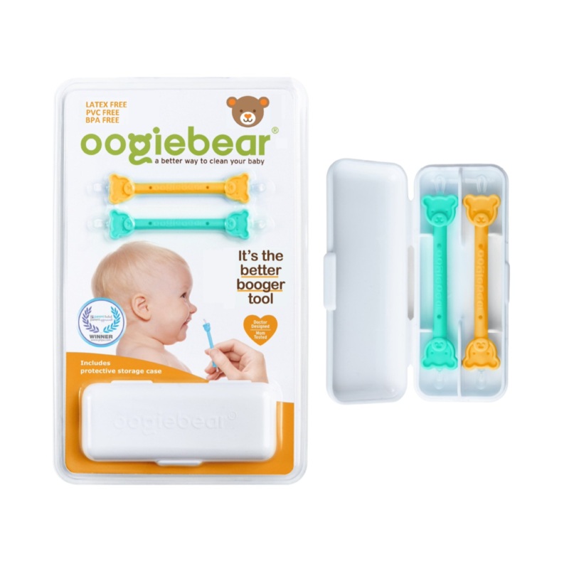 Oogiebear Booger + Ear Tool – 2pk Orange + Seafoam with Case