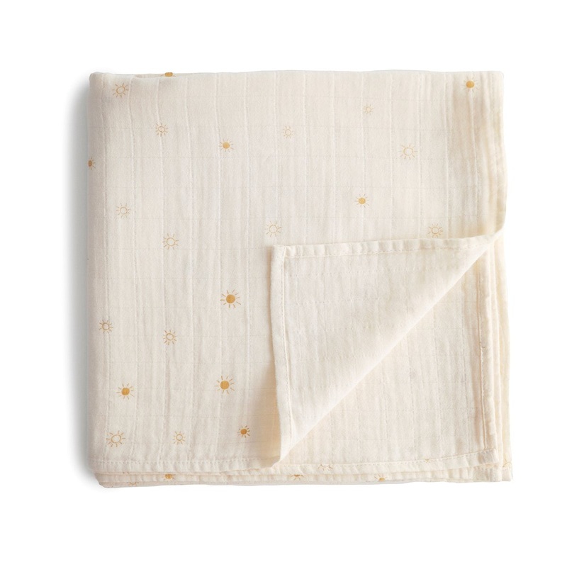 Organic Muslin Swaddle – Sun by Mushie & Co