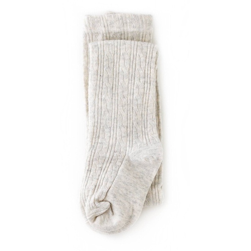 Cable Knit Tights – Heathered Ivory by Little Stocking Co.