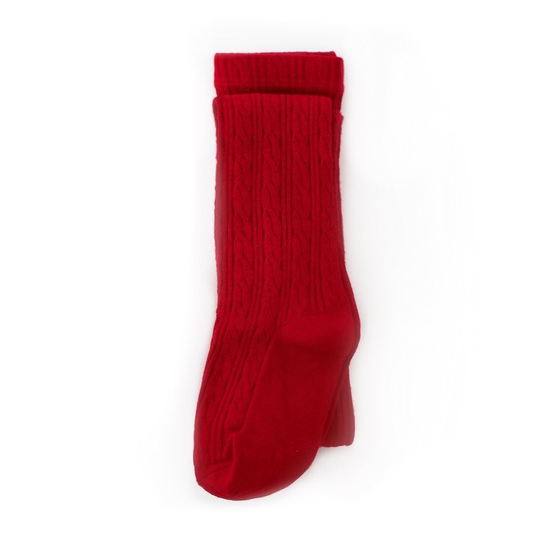 Cable Knit Tights – True Red by Little Stocking Co.