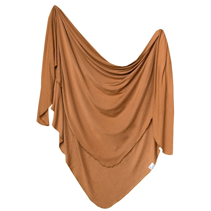 Knit Swaddle Blanket – Camel by Copper Pearl