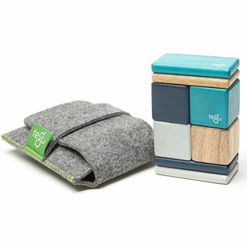 Magnetic Block Set 8 Pc Original Pocket Pouch – Blues by Tegu