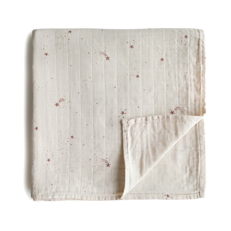Organic Muslin Swaddle – Falling Stars by Mushie & Co