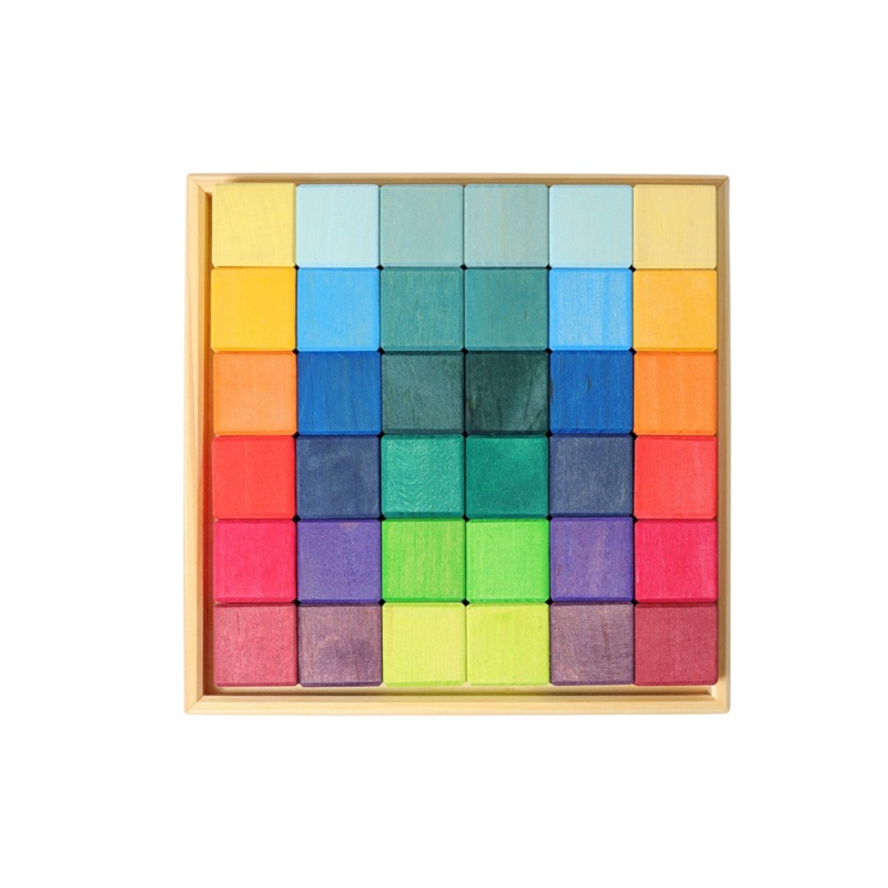 Rainbow Mosaic Wooden Blocks by Grimm’s