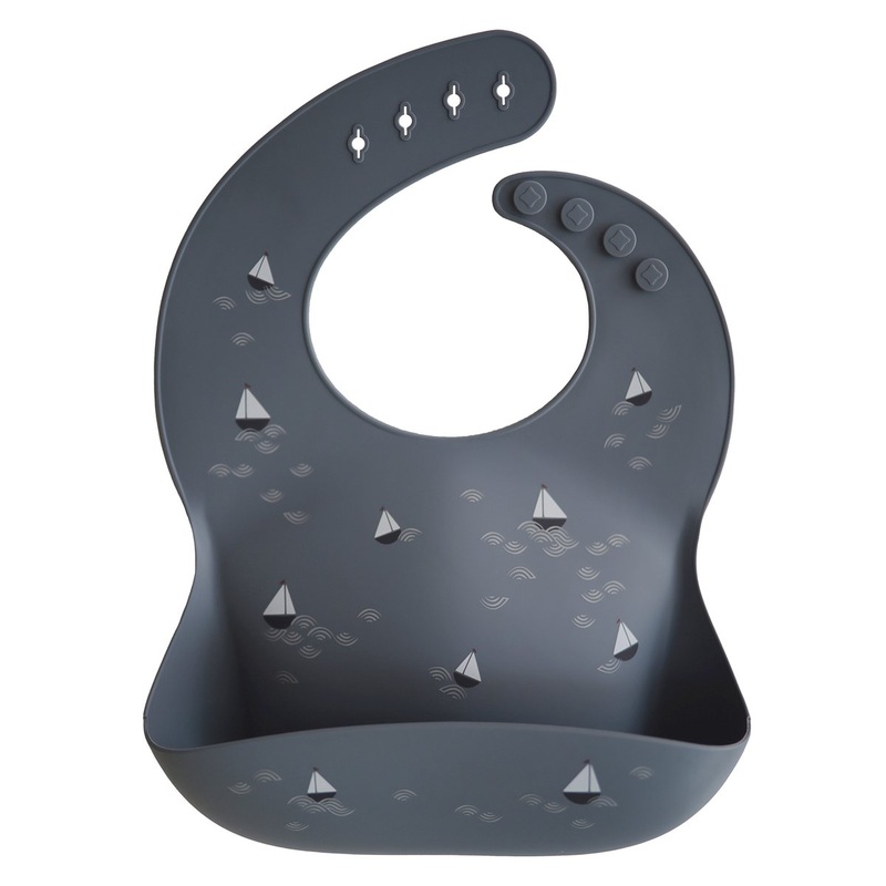 Silicone Baby Bib – Boats by Mushie & Co