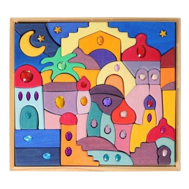 Sparkling Mandala Orient Wooden Blocks by Grimm’s