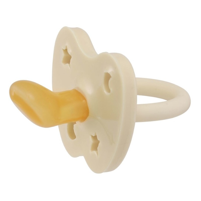 Star + Moon Orthodontic Natural Rubber Pacifier – Milky White by Hevea