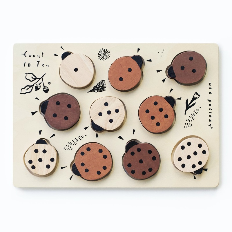 Wooden Tray Puzzle – Count to 10 Ladybugs by Wee Gallery