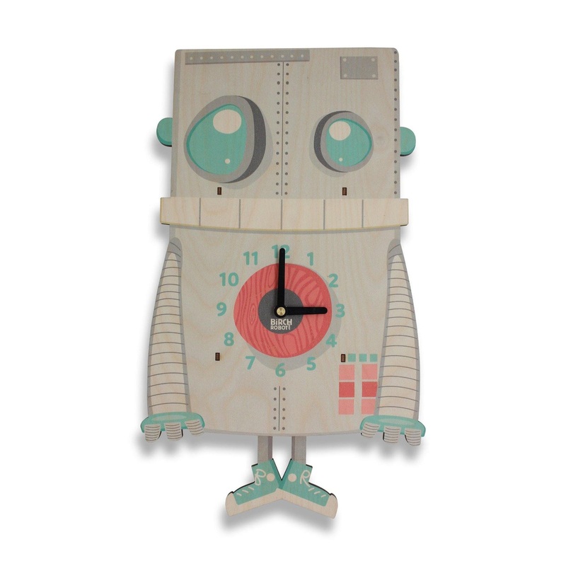 Chuck the Robot Single Pendulum Clock by Birch Robot