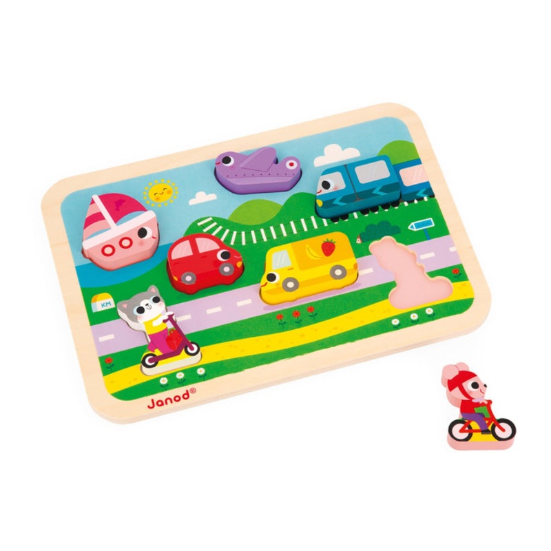 Chunky Wooden Puzzle – Vehicles by Janod