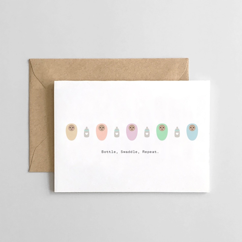 Bottle, Swaddle, Repeat Card by Spaghetti & Meatballs