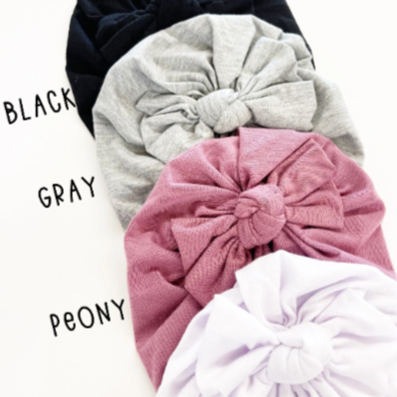 Cotton Bow Baby Turban – Peony by Golden Dot Lane