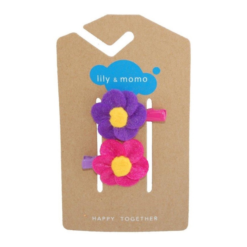 Little Flowers Hair Clips – Pink/Purple by Lily + Momo