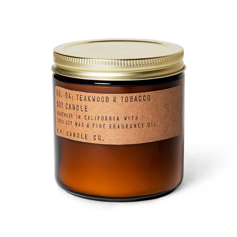 Teakwood + Tobacco Soy Candle – Large by PF Candle Co