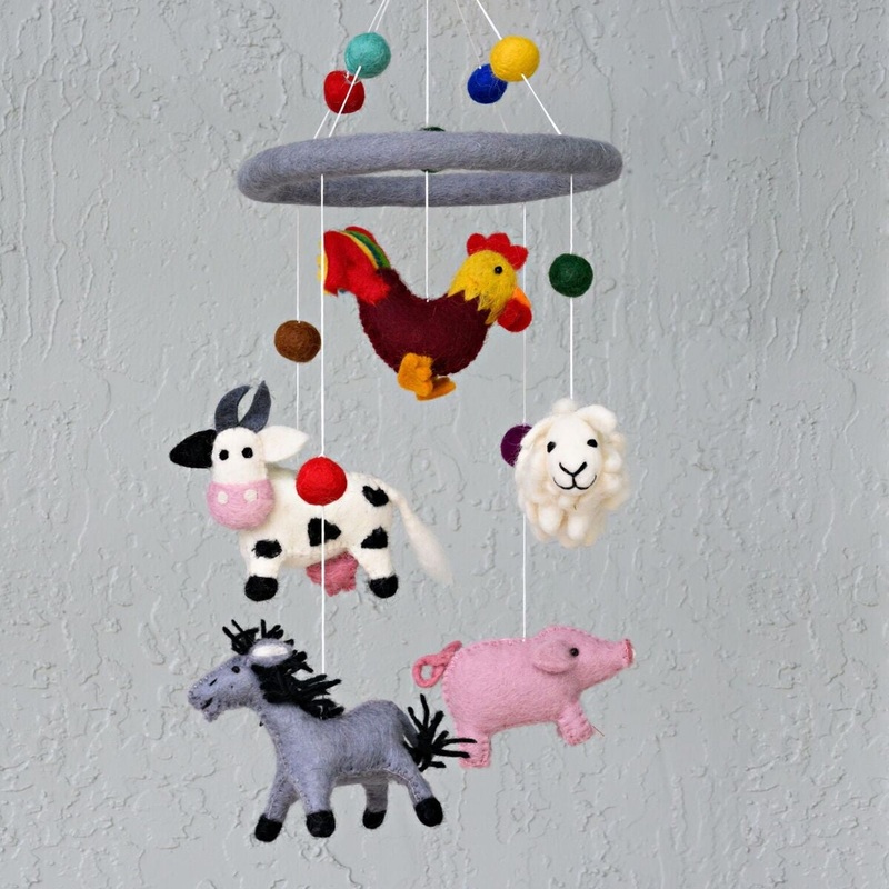 Wool Mobile – Farm Animals by The Winding Road