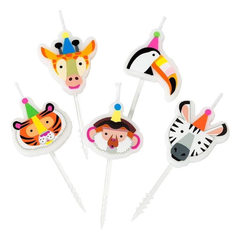 Animal Birthday Candles 5 Pack by Talking Tables