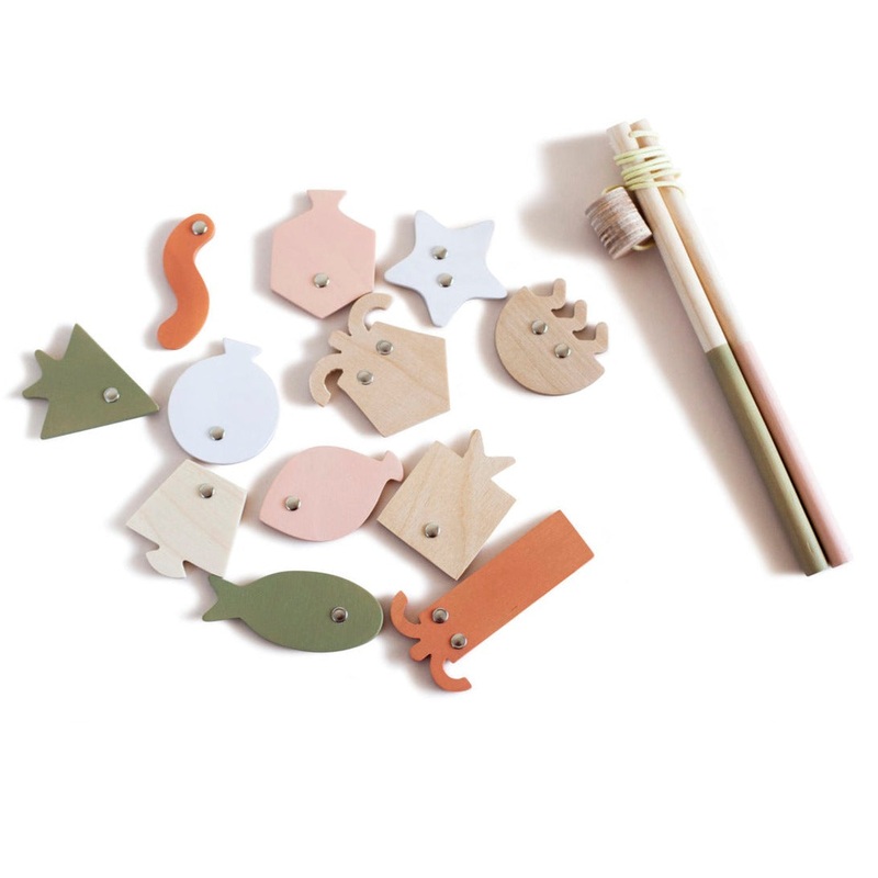 Geometric Fish Wooden Game with Magnets – Multi Colors by Babai
