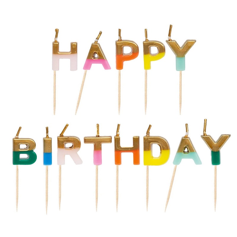 Rainbow Happy Birthday Candles by Talking Tables