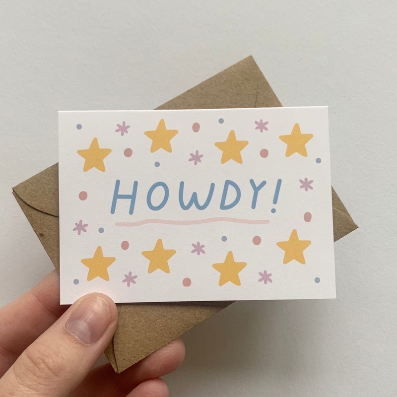 Tiny Enclosure Card – Howdy by Allie Biddle