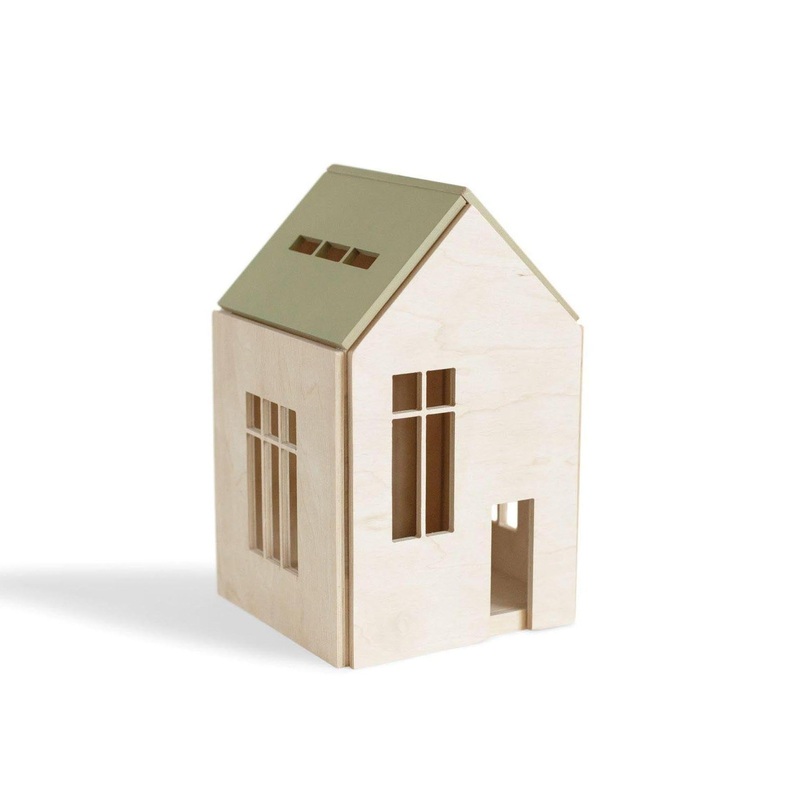 Wooden Dollhouse with Magnets – (L) Khaki by Babai