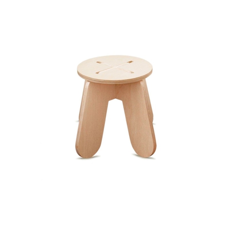 Wooden Kids Stool X – Natural by Babai