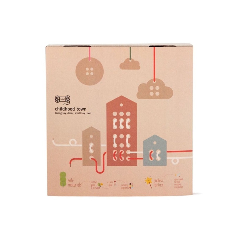 Wooden Lacing Toy Set – Pastel Colors by Babai