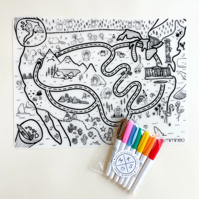 Silicone Reusable Coloring Tablemat by Miminoo