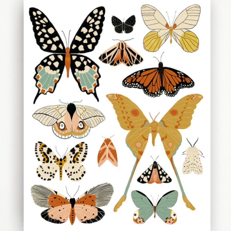 Butterfly Collector Landscape Art Print – 11×14 by Clementine Kids