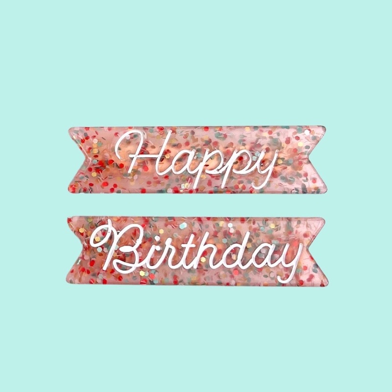 Happy Birthday Hair Clips by Eugenia Kids