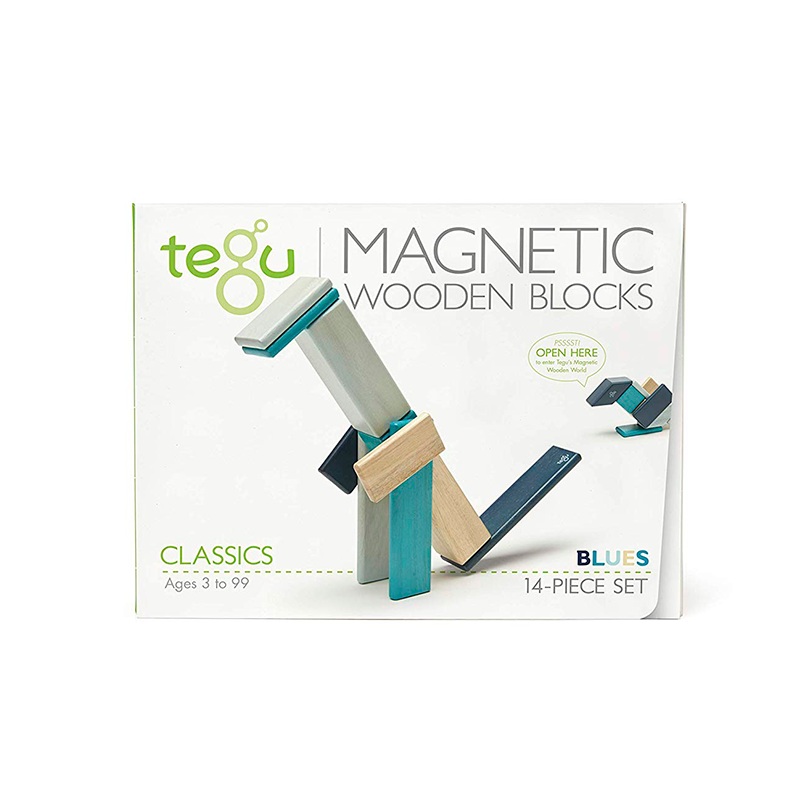 Magnetic Block Set 14 Pc Set – Blues by Tegu