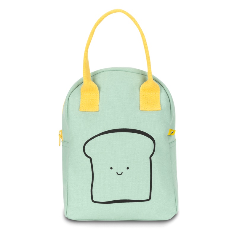 Zipper Lunch Bag – Happy Bread in Mint by Fluf
