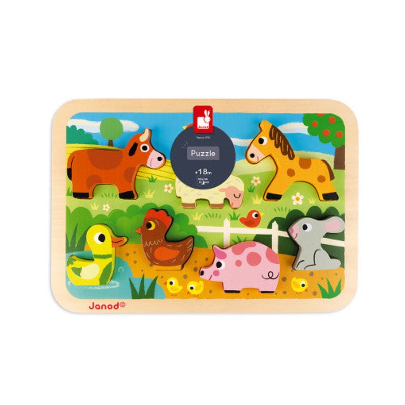 Chunky Wooden Puzzle – Farm by Janod
