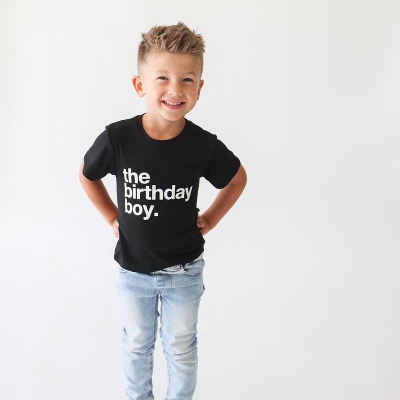 Organic The Birthday Boy Tee – Black by Lola & Taylor