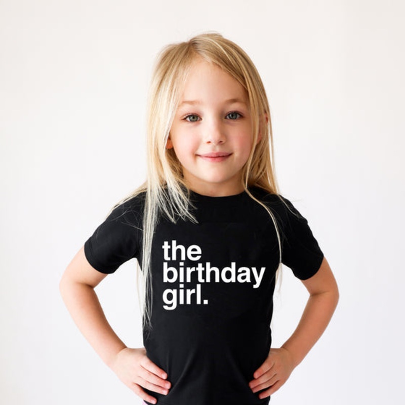 Organic The Birthday Girl Tee – Black by Lola & Taylor