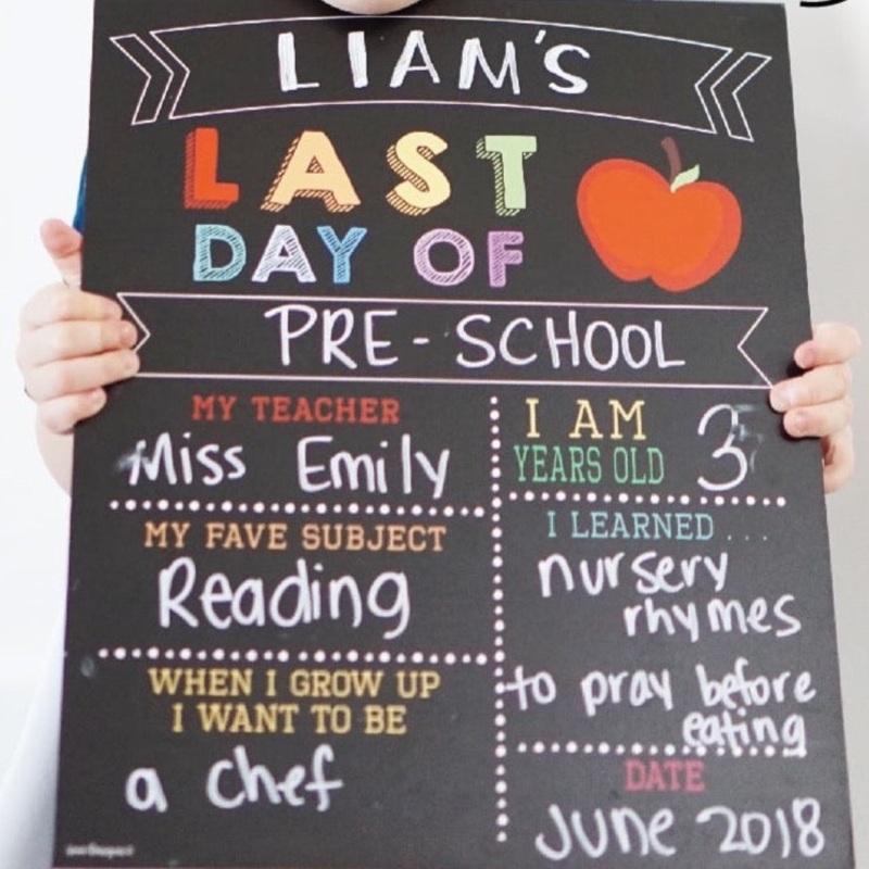 Reusable First & Last Day of School Color Sign (Apple) by Love Designs