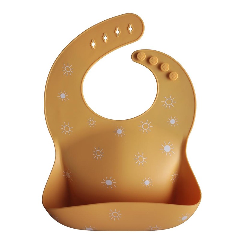 Silicone Baby Bib – Sun Orange by Mushie & Co