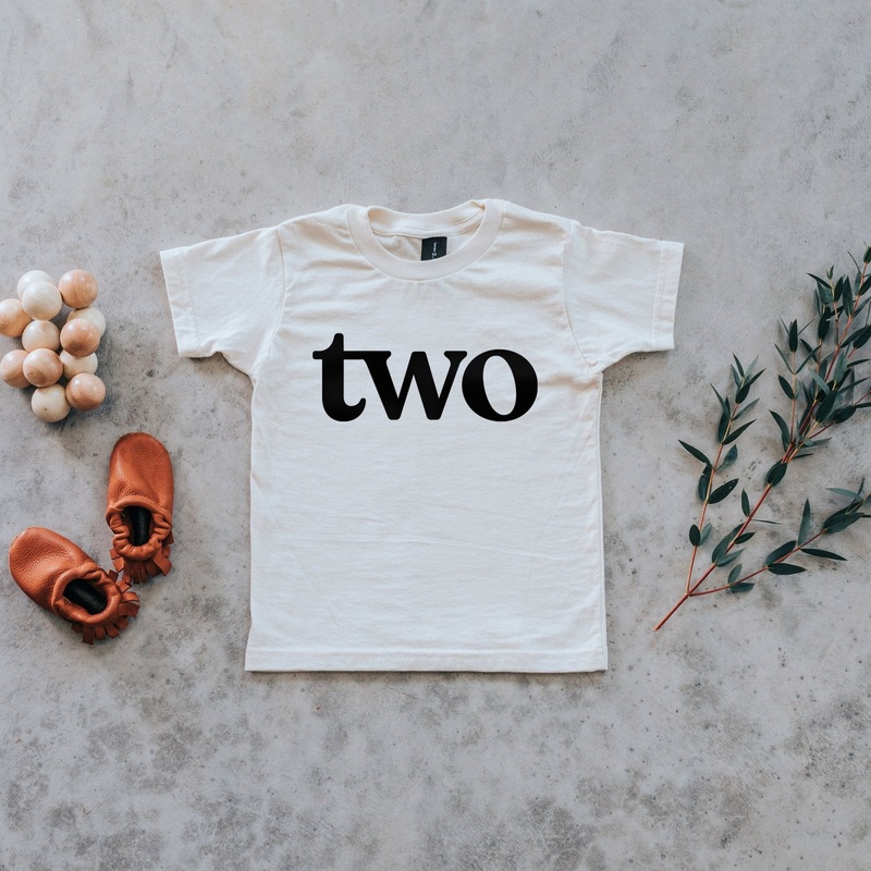 TWO Modern Birthday Shirt – Cream by Gladfolk