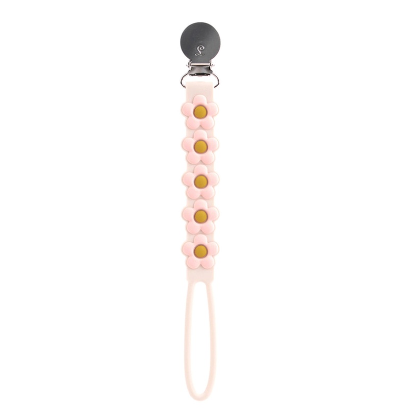 Beadless Pacifier Clip – Cream Daisy by Loulou Lollipop