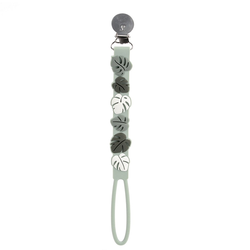 Beadless Pacifier Clip – Monstera by Loulou Lollipop