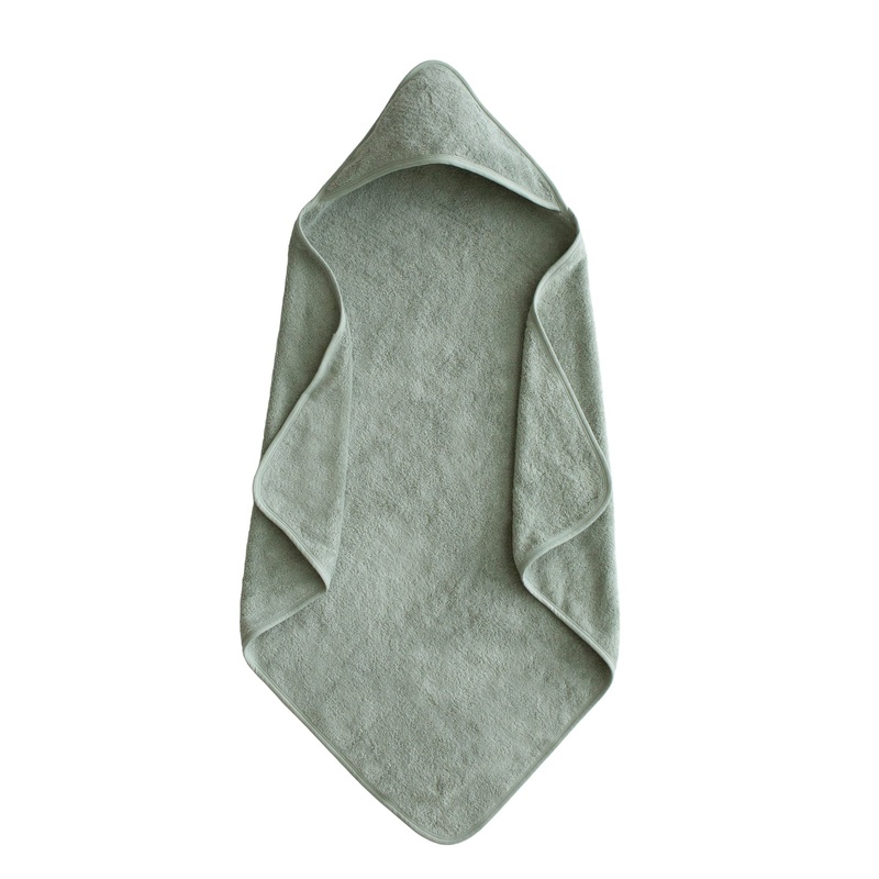 Organic Cotton Baby Hooded Towel – Moss by Mushie & Co