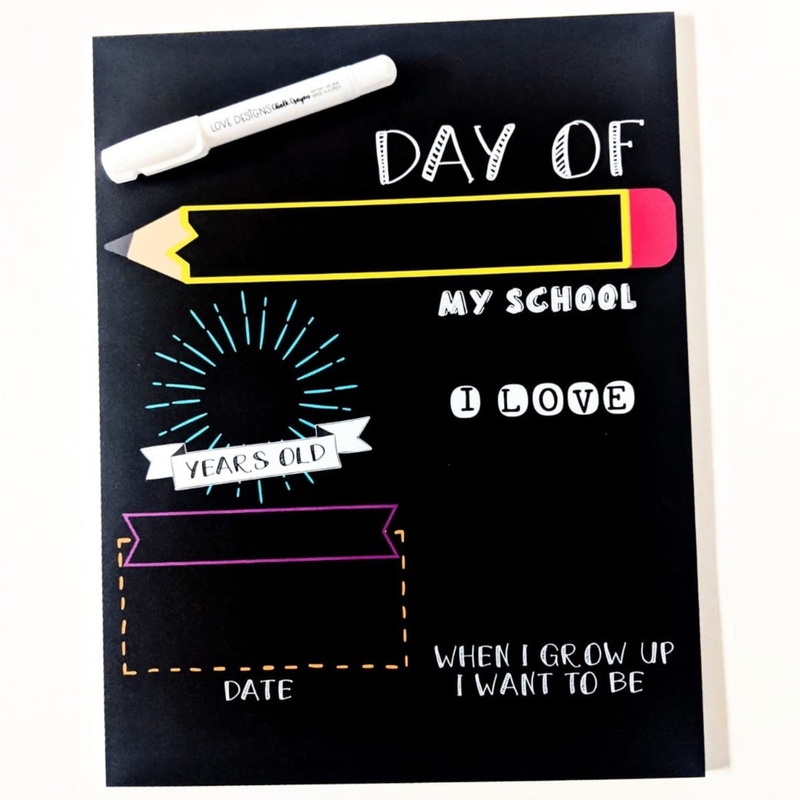 Reusable First OR Last Day of School Sign (Pencil) by Love Designs