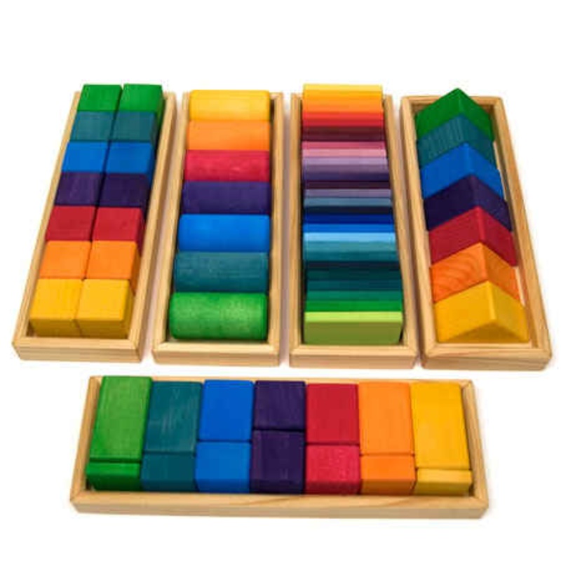Shapes And Colors Wooden Blocks by Grimm’s