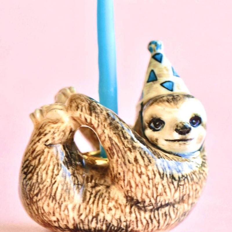 Sloth “Party Animal” Cake Topper by Camp Hollow