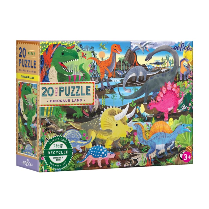 20 Piece Puzzle – Dinosaur Land by Eeboo
