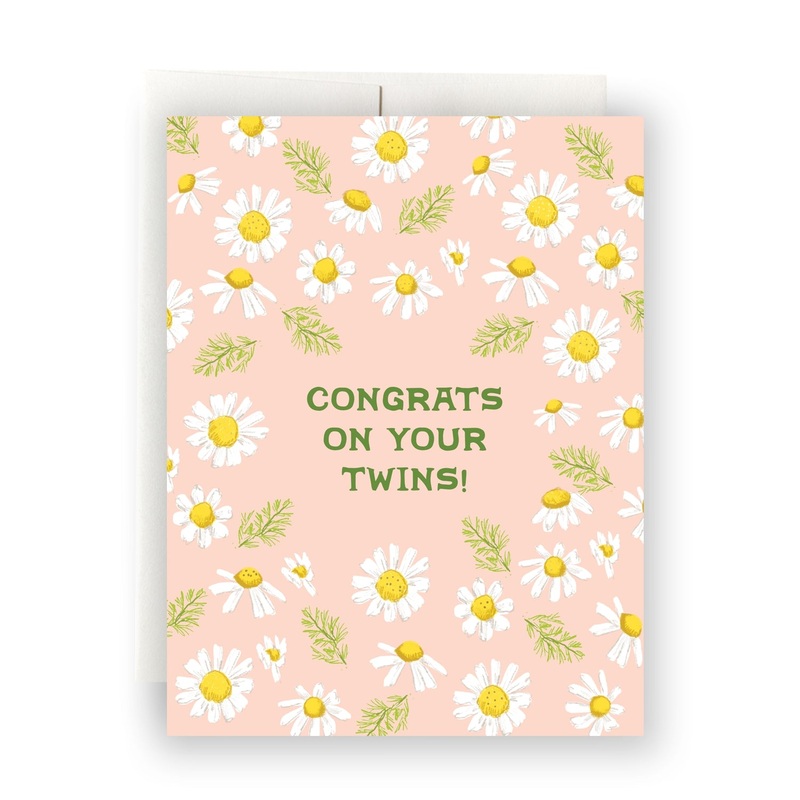 Daisies Twins Greeting Card by Antiquaria