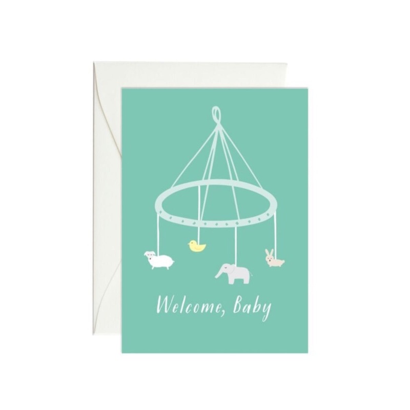 Baby Mobile Enclosure Card by Paula & Waffle
