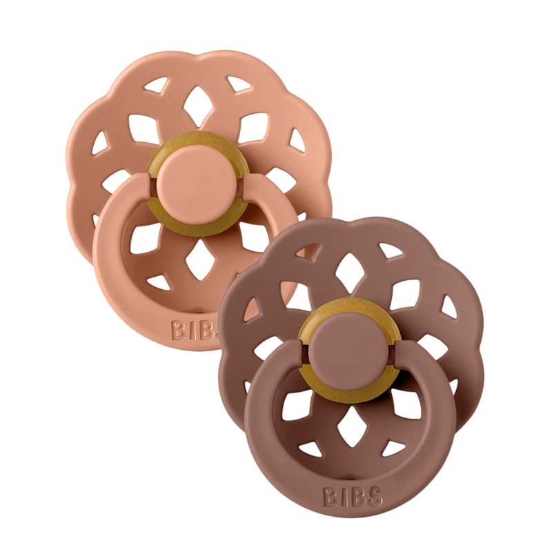 Bibs Boheme Pacifier 2 Pack – Peach/Woodchuck
