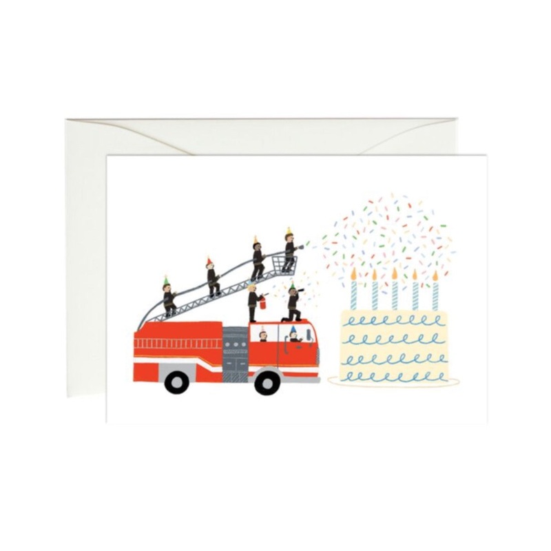 Birthday Firetruck Enclosure Card by Paula & Waffle