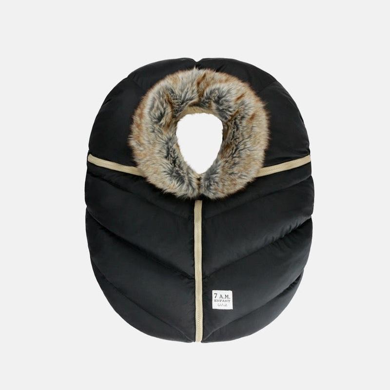 Car Seat Cocoon Tundra – Black Faux Fur by 7AM Enfant
